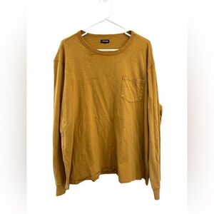 J Peterman Light Mustard Long Sleeve Pocket T Shirt Size XL